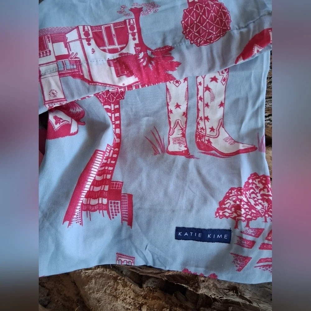Katie Kime Pink and White Toiletry Bag